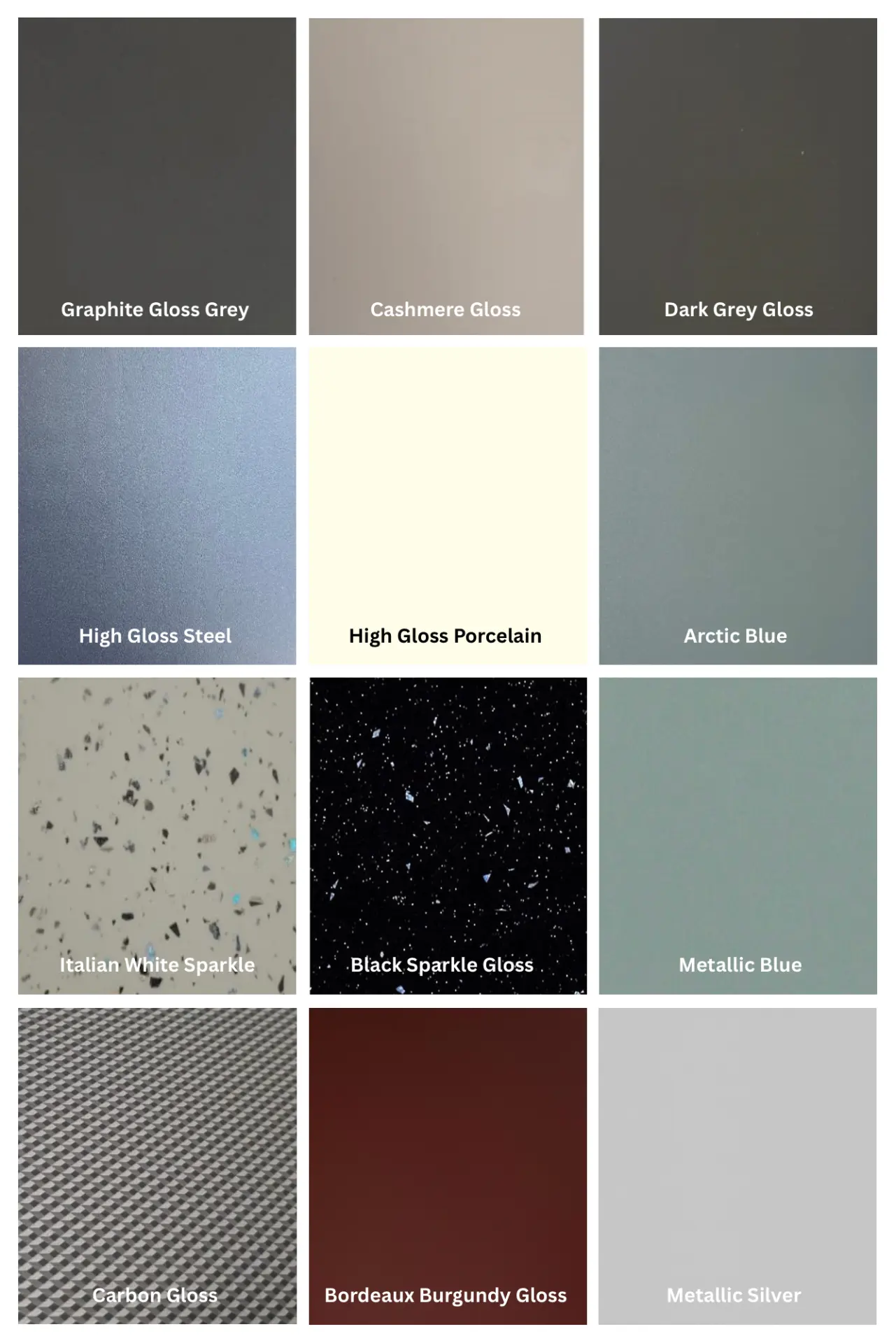 Gloss furniture colour options